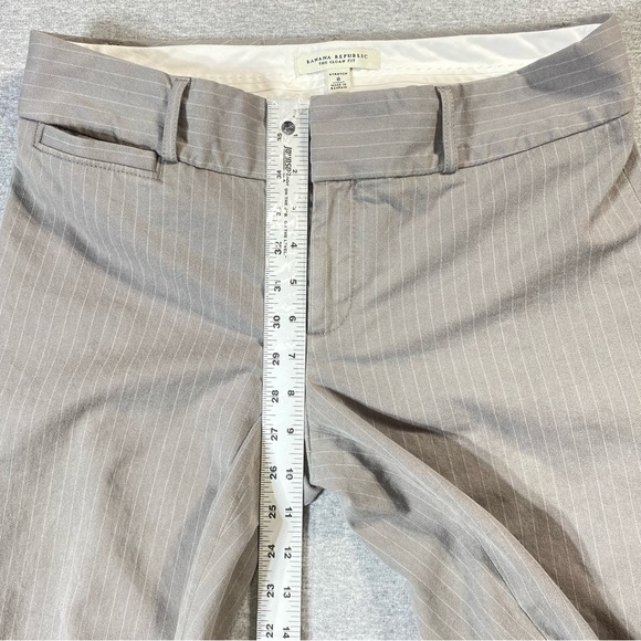 BANANA REPUBLIC Pants Women 8 Gray Pinstripe Sloan Fit Mid Rise Business Slacks - Picture 15 of 16